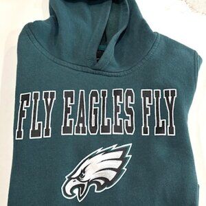 NFL Team Apparel Philadelphia "Fly Eagles Fly" Green Hoodie Sweatshirt Youth Med
